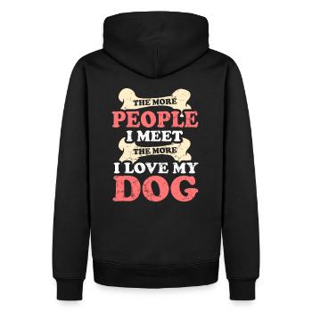 Cadeau amoureux des chiens pour les amoureux des chiens - Sweat à capuche Premium bio Homme - noir - Dos - Nico (187cm)