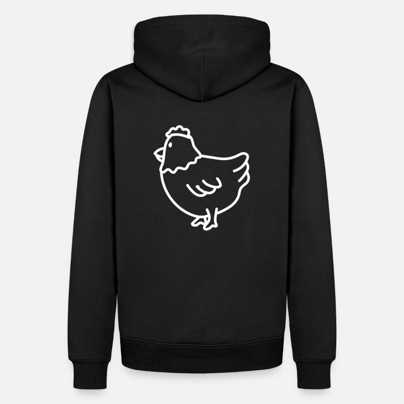 Dessin de poulet mignon - Sweat à capuche Premium bio Homme - noir