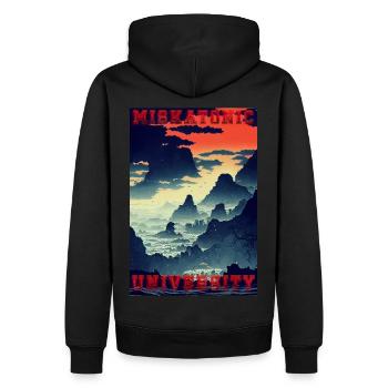 Miskatonic Universität - Männer Premium Bio Hoodie - Schwarz - Hinten - Nico (187cm)