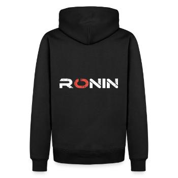 Ronin - herrenloser Samurai - Männer Premium Bio Hoodie - Schwarz - Hinten - Nico (187cm)