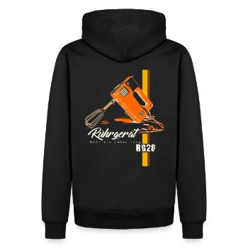 RG28 - Kultmixer der DDR - Retro Ostalgie - Männer Premium Bio Hoodie - Schwarz - Hinten - Nico (187cm)