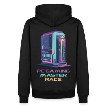Course des maîtres du jeu sur PC - Sweat à capuche Premium bio Homme - noir - Dos - Nico (187cm)