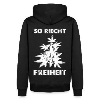 Liberté du cannabis - Sweat à capuche Premium bio Homme - noir - Dos - Nico (187cm)