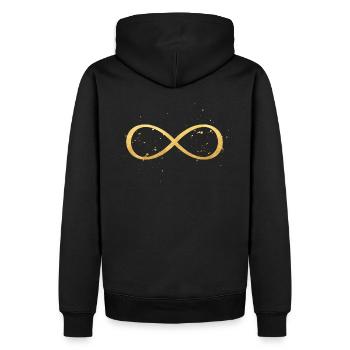 Caractère infinie symbole signe amour - Sweat à capuche Premium bio Homme - noir - Dos - Nico (187cm)