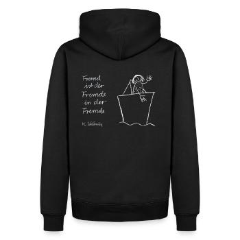 Étranger étrangères est seulement dans l'inconnu, - Sweat à capuche Premium bio Homme - noir - Dos - Nico (187cm)