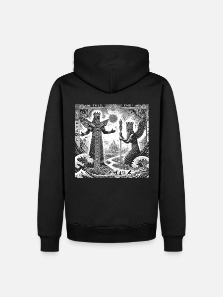 Enki & Enlil (white) - Men’s Premium Organic Hoodie - black