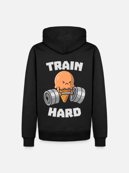 Train hard motivation - Men’s Premium Organic Hoodie - black