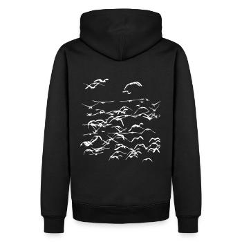 Oies sauvages Oie sauvage Troupeau d’oiseaux d’oie sauvage - Sweat à capuche Premium bio Homme - noir - Dos - Nico (187cm)
