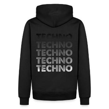 Techno | Hard Dark Acid Musique Techno - Sweat à capuche Premium bio Homme - noir - Dos - Nico (187cm)