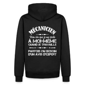 Mécanicien: J'ai besoin d'un avis d'expert - Sweat à capuche Premium bio Homme - noir - Dos - Nico (187cm)
