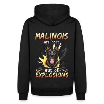 Schäferhund -Malinois Hund -Belgischer Schäferhund - Männer Premium Bio Hoodie - Schwarz - Hinten - Nico (187cm)