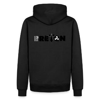 BRETON de bretagne et fier de l'être BZH - Sweat à capuche Premium bio Homme - noir - Dos - Nico (187cm)