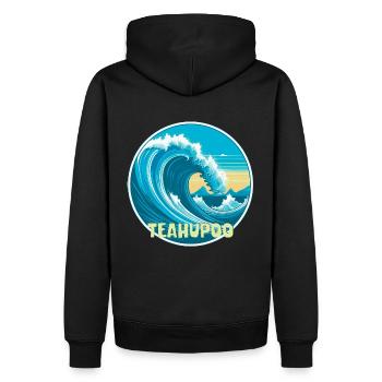 Teahupoo - Sweat à capuche Premium bio Homme - noir - Dos - Nico (187cm)
