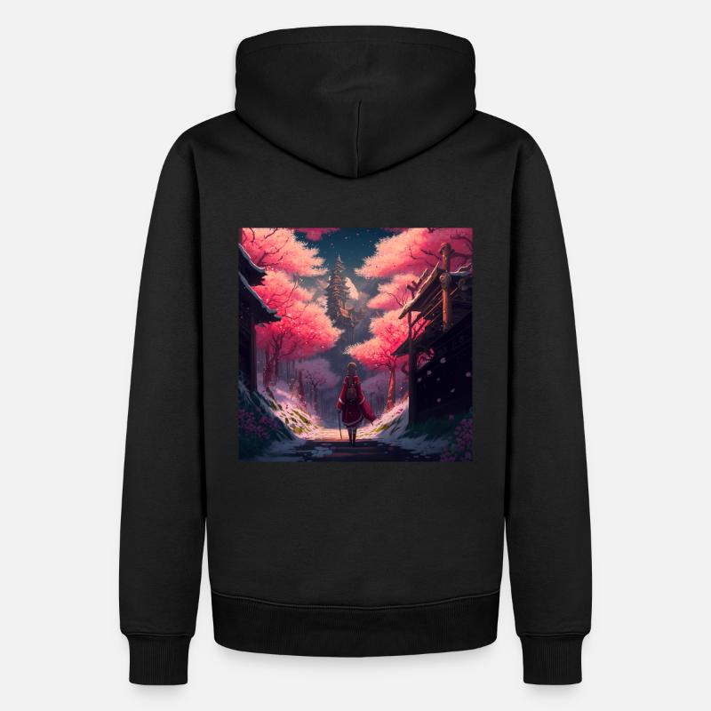 Blossom Path - Männer Premium Bio Hoodie - Schwarz