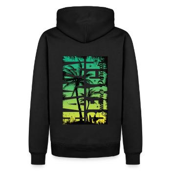 Hawai Beach Summer Paradise - Männer Premium Bio Hoodie - Schwarz - Hinten - Nico (187cm)