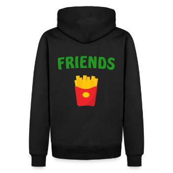 Best Friends Burger & Fries Fritten Pommes Frittes - Männer Premium Bio Hoodie - Schwarz - Hinten - Nico (187cm)