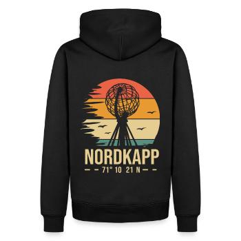 Nordkapp cap nord norvége - Sweat à capuche Premium bio Homme - noir - Dos - Nico (187cm)