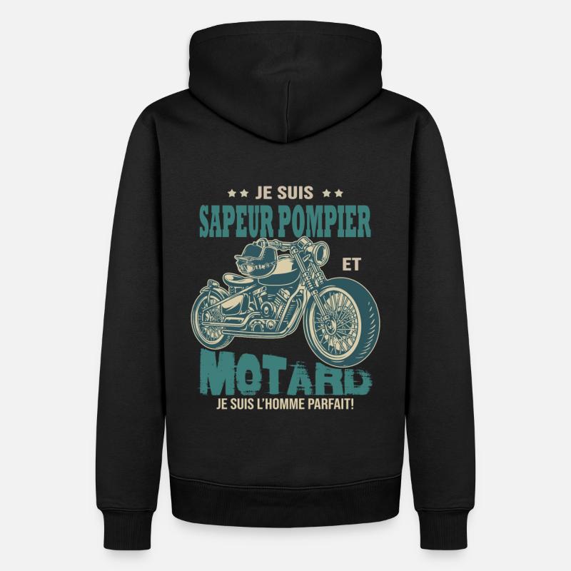 motard parfait sapeur pompier parfait - Sweat à capuche Premium bio Homme - noir