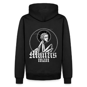 Je suis l’homme mante - Sweat à capuche Premium bio Homme - noir - Dos - Nico (187cm)
