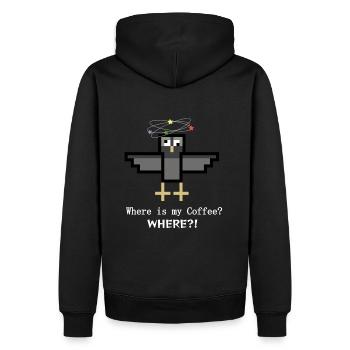 Coffee Dove - Men’s Premium Organic Hoodie - black - Back - Nico (187cm)
