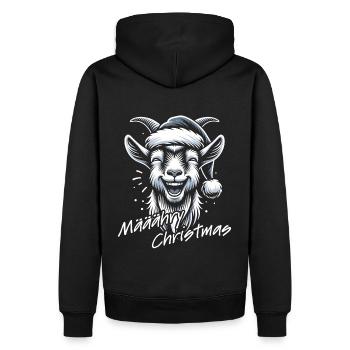 Drôle de chèvre de Noël avec chapeau de Père Noël - Sweat à capuche Premium bio Homme - noir - Dos - Nico (187cm)