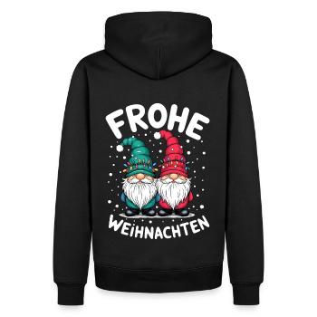 Gnom Frohe Weihnachten Wichtel niedlich Zwerg - Männer Premium Bio Hoodie - Schwarz - Hinten - Nico (187cm)
