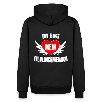 Tu es ma personne préférée - Sweat à capuche Premium bio Homme - noir - Dos - Nico (187cm)