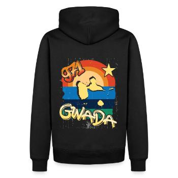 Schöne Souvenir-Geschenkidee guadeloupe gwada 971 - Männer Premium Bio Hoodie - Schwarz - Hinten - Nico (187cm)