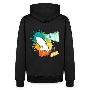 Belle Idee Cadeau Martinique Madinina 972 - Sweat à capuche Premium bio Homme - noir - Dos - Nico (187cm)