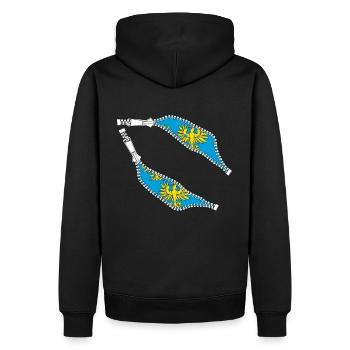 Fermeture éclair à l’intérieur de 100% Basse-Autriche - Sweat à capuche Premium bio Homme - noir - Dos - Nico (187cm)