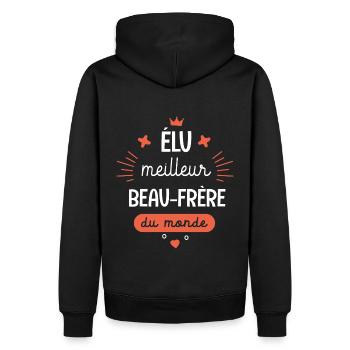 Meilleur Beau-frère du monde Cadeau Beau frère - Sweat à capuche Premium bio Homme - noir - Dos - Nico (187cm)