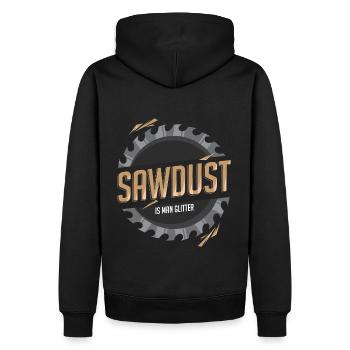 Sawdust Is Man Glitter - Männer Premium Bio Hoodie - Schwarz - Hinten - Nico (187cm)