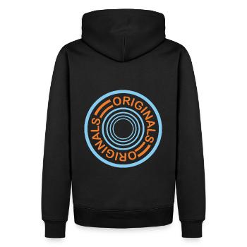 Vintage-Wheel - Männer Premium Bio Hoodie - Schwarz - Hinten - Nico (187cm)