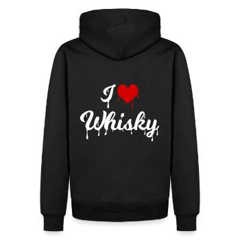 J'adore le whisky - Sweat à capuche Premium bio Homme - noir - Dos - Nico (187cm)