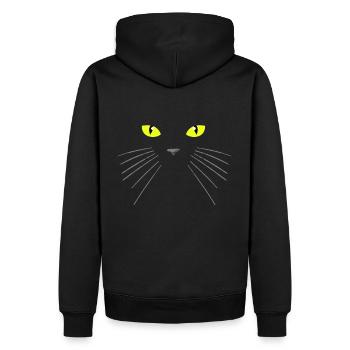 Schwarze Katze - Männer Premium Bio Hoodie - Schwarz - Hinten - Nico (187cm)