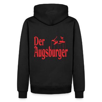 Der Augsburger - Männer Premium Bio Hoodie - Schwarz - Hinten - Nico (187cm)