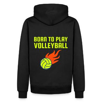 Né pour jouer au volley-ball (Volleyball mit Flammen) - Sweat à capuche Premium bio Homme - noir - Dos - Nico (187cm)