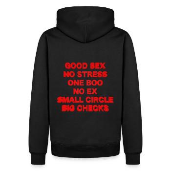 Mode de vie - Sweat à capuche Premium bio Homme - noir - Dos - Nico (187cm)
