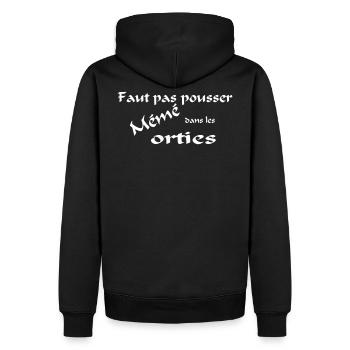 mémé orties - Sweat à capuche Premium bio Homme - noir - Dos - Nico (187cm)