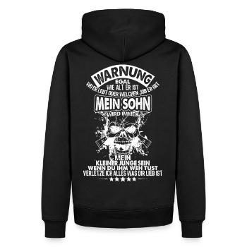 Warnung für meinen Sohn verletze ich alles... - Männer Premium Bio Hoodie - Schwarz - Hinten - Nico (187cm)