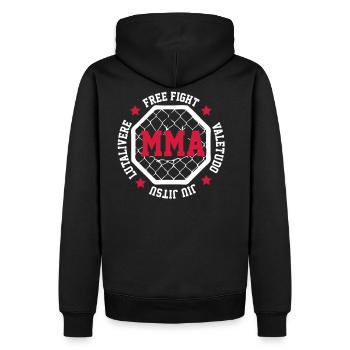 MMA - Männer Premium Bio Hoodie - Schwarz - Hinten - Nico (187cm)