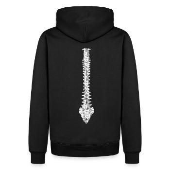 VESTA9 SPINE WHITE - Sweat à capuche Premium bio Homme - noir - Dos - Nico (187cm)