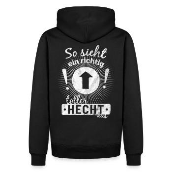 Toller Hecht Angler Angel Angeln Sprüche Geschenk - Männer Premium Bio Hoodie - Schwarz - Hinten - Nico (187cm)