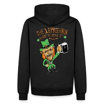 leprechaun - Sweat à capuche Premium bio Homme - noir - Dos - Nico (187cm)