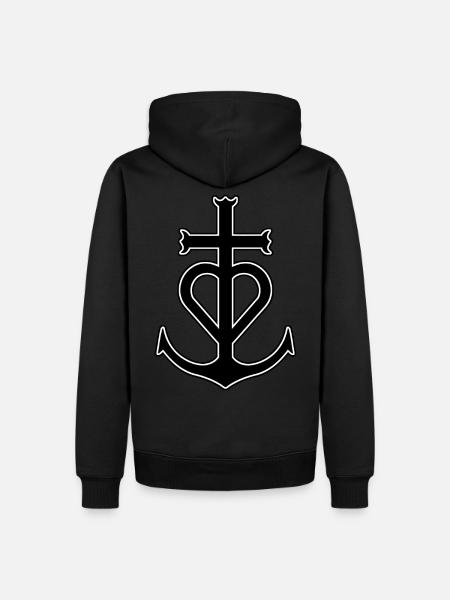 Croix - Sweat à capuche Premium bio Homme - noir