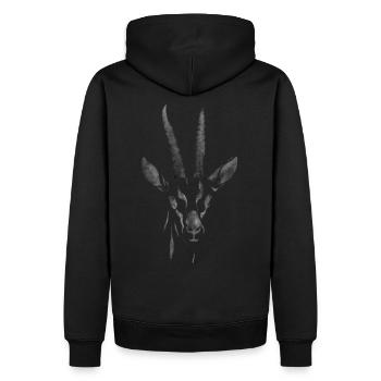 Tier-Tattoo & Tribals, Geschenk, Gazelle, für Bday - Männer Premium Bio Hoodie - Schwarz - Hinten - Nico (187cm)