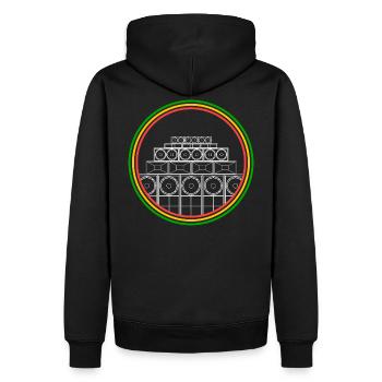 Sound System Jamaica - Men’s Premium Organic Hoodie - black - Back - Nico (187cm)
