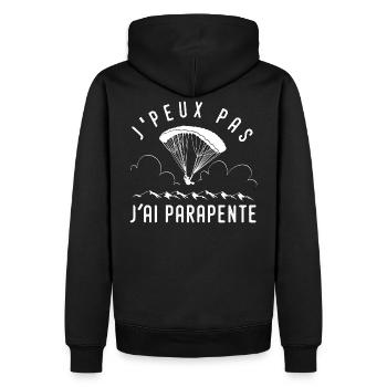 J'peux pas j'ai parapente T-shirt Parapentiste - Sweat à capuche Premium bio Homme - noir - Dos - Nico (187cm)