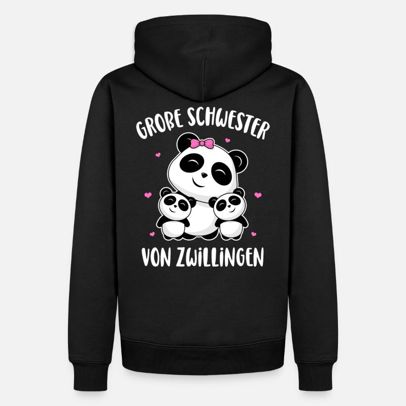 Große Schwester von Zwillingen - Männer Premium Bio Hoodie - Schwarz