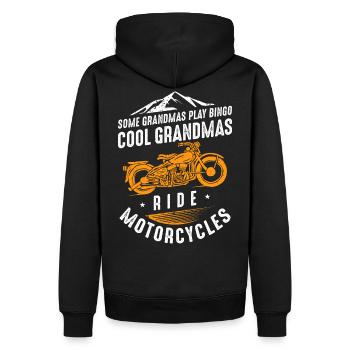 Cool Grandmas Ride Motorcycles - Männer Premium Bio Hoodie - Schwarz - Hinten - Nico (187cm)